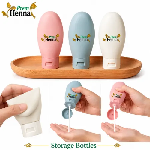 Prem Henna Travel Multi-Compartment Refillable Dispenser Bottle Set